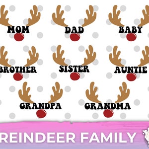 Reindeer Family svg Matching Family Svg, Reindeer Svg, Santa Svg, Family Christmas Svg, Svg Files for Cricut