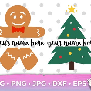 Cookie Tree Christmas Monogram Gingerbread Classroom Cute Cricut Designs pour les enseignants