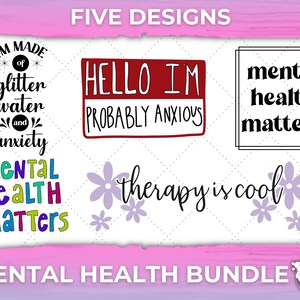 Mental Health Awareness Bundle Clipart Cricut Design SVG