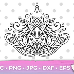 Mandala SVG Zentangle svg Mandala Stencil Glowforge  Cricut Cut File SVG PNG Digital Download