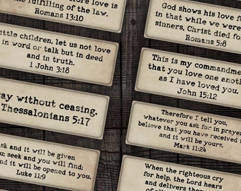 Christian Faith Printable Bible Verses for Junk Journal, Devotional, Scrapbooks, Paper Crafts