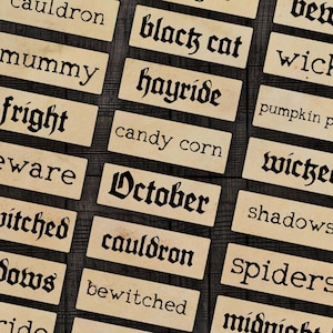 Halloween Printable Words for Junk Journals, Scrapbooks, Mixed Media Paper Crafts, Digital Download