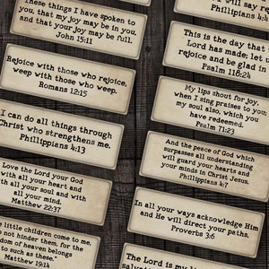 Utskrivbara bibelverser om kristen tro för skräpjournal, andakter, klippböcker, papperspyssel