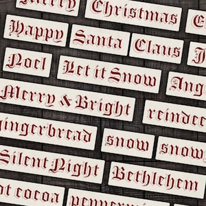 RED Vintage Christmas Printable Words for Junk Journals, Scrapbooks, Paper Crafts
