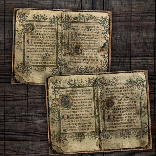 Digital Medieval Junk Journal Pages, Grunge Ephemera for Journals, Scrapbooks, Paper Crafts