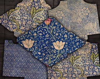 Printable Blue William Morris Envelopes & Pockets: Junk Journal DIY (Digital Download)