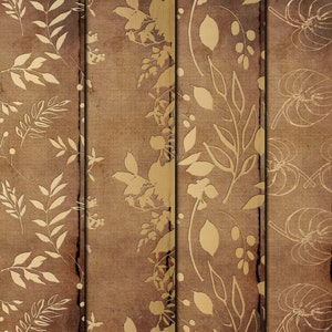 Grunge and Gold Printable Papers, Digital Parchment Paper for Junk Journals, Scrapbooks, Vintage Crafts
