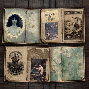 Mermaids Vintage Printable Pages, Digital Ocean Kit for Junk Journals, Scrapbooks, Paper Crafts