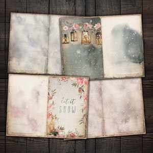 Watercolor Winter Printable Pages for Junk Journals, Scrapbooks, Paper Crafts, Instant Digital Download