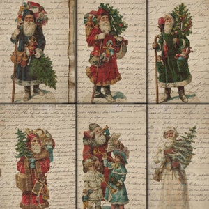 Vintage Santa Claus Junk Journal Printable Pages, Digital Paper for Journals, Scrapbooks, Crafts