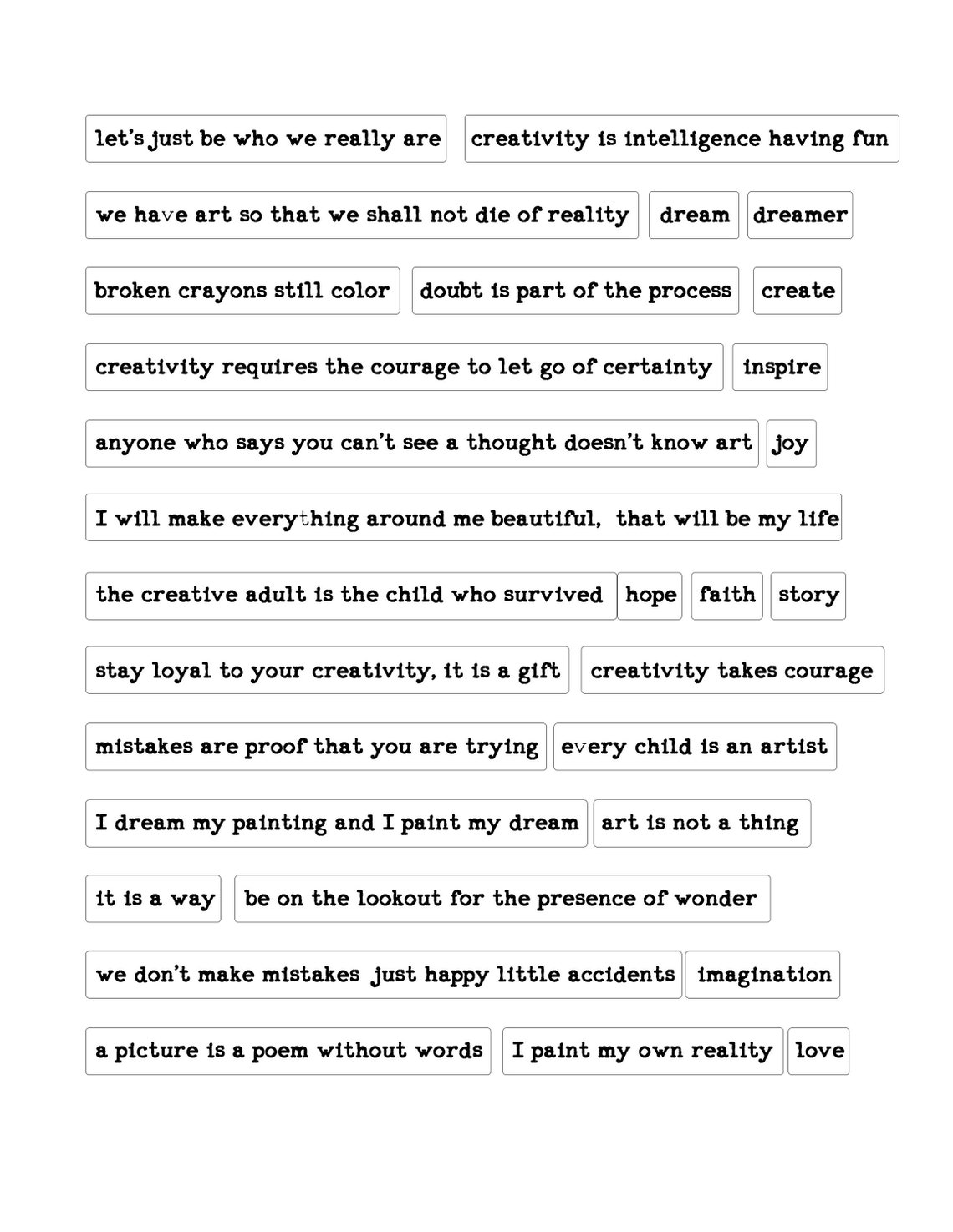 Printable Creative Artist Quotes for Art Journals Junk - Etsy