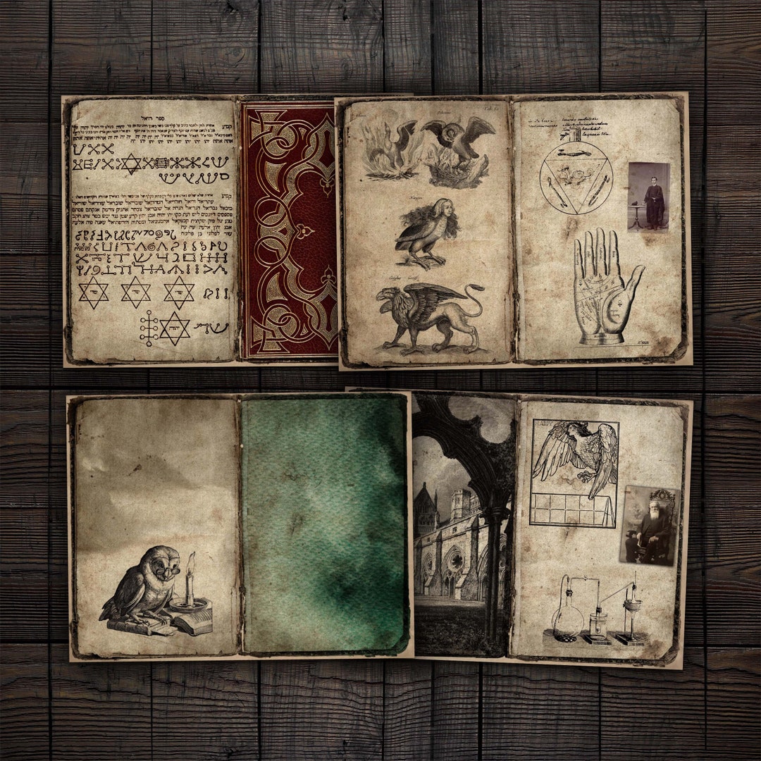 Wizard Journal Ringed Digital Wizard Magic School Junk Journal Kit, Printable Ephemera Pages ...