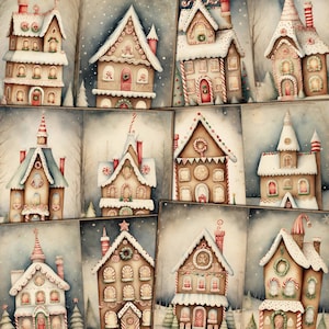 Afdrukbare pagina&#39;s Gingerbread House: ongewenste tijdschriften en plakboek (digitale download)