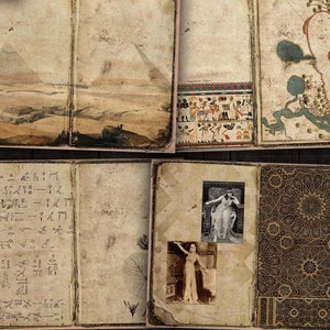 Digital Cleopatra Ancient Egypt Junk Journal Pages, Printable Egyptian Ephemera Kit, Digital Download