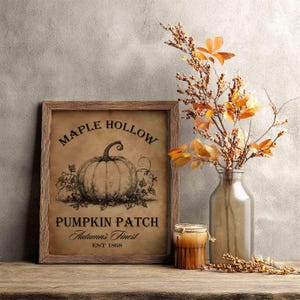 Printable Pumpkin Patch Sign: Rustic Autumn Halloween Decor (Digital Download)