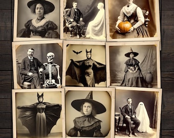 Halloween Antique Photographs: Spooky Vintage Ephemera (Digital Download)