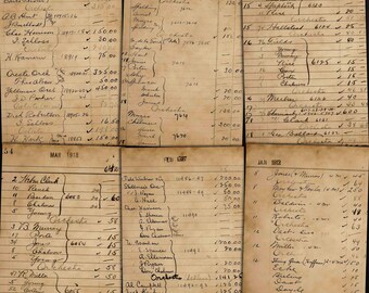 Antique Ledger Pages: Months of the Year Ephemera for Junk Journals & Crafts (Digital Download)