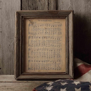 Star Spangled Banner, Antik Noter Konsttryck, 4 juli, Digital nedladdning bild 1