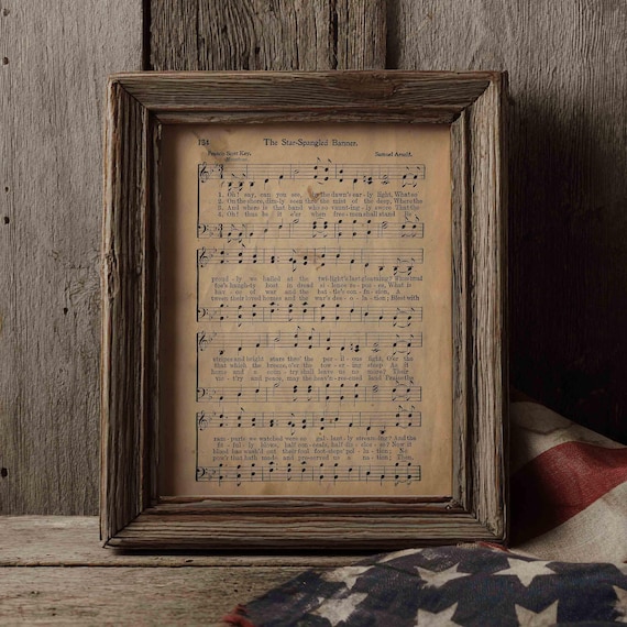 Star Spangled Banner, Antique Sheet Music Art Print, July 4th, Digital download
