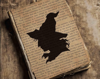 Halloween Heks 5x7 Ephemera Papieren voor DIY Knutselprojecten, Junk Journals, Vintage Mixed Media (Digitale download)