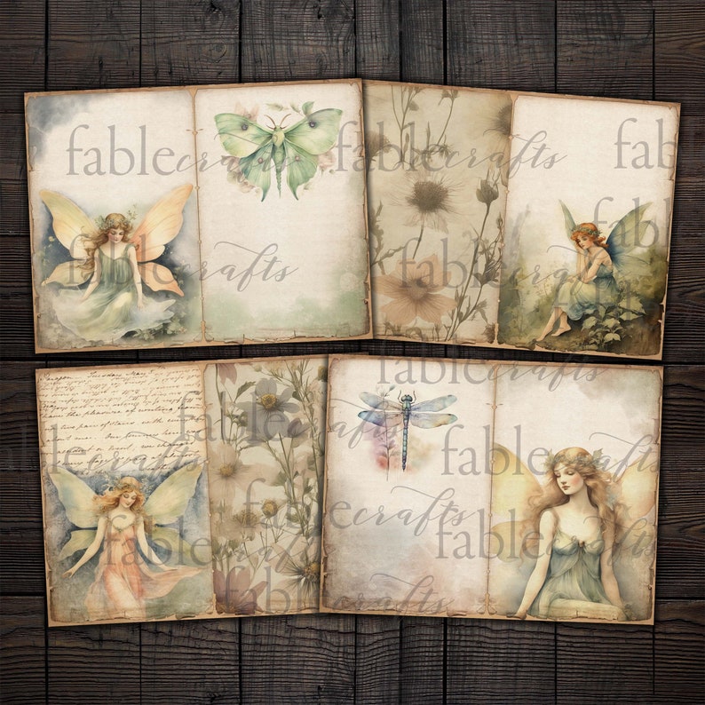 Fairy Digital Junk Journal Kit, Printable Fairies Pages, Forest Fairy ...
