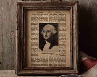 George Washington Ephemera, Vintage Art Print, 4th of July Decor, Digital download, 8x10