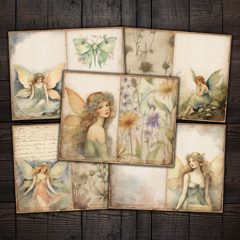 Fairy Digital Junk Journal Kit, Printable Fairies Pages, Forest Fairy ...