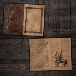 Medieval Fantasy Junk Journal Pages, Printable Knight Middle Ages ...