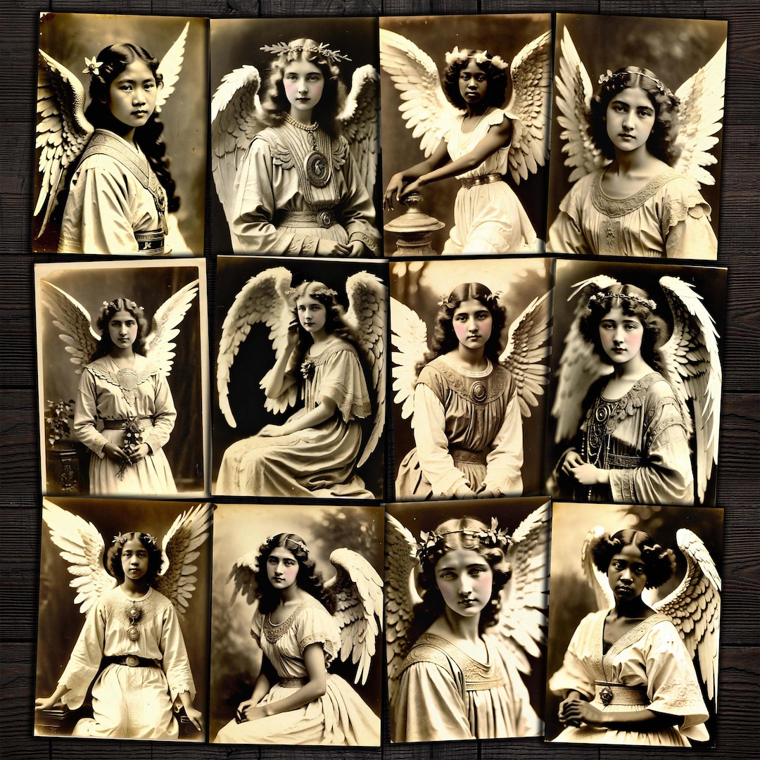 Printable Angels ATC Cards Antique Vintage Photographs Beautiful Angel ...