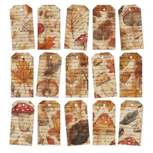 Printable Fall Ephemera Tags: Autumn Junk Journal Supplies (Digital Download)