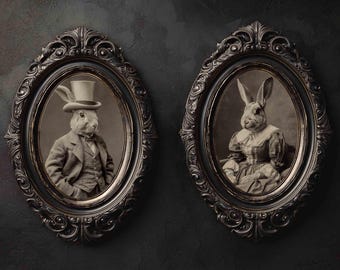 Bunny Rabbits Sepia Photographs 8x10 Prints for Easter Decor, Crafts, Digital download