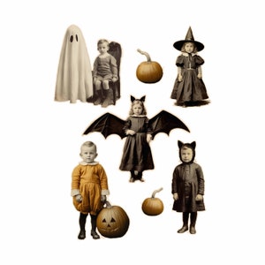 Halloween Kids Paper Doll Die Cuts: Vintage Ephemera (Digitaler Download)
