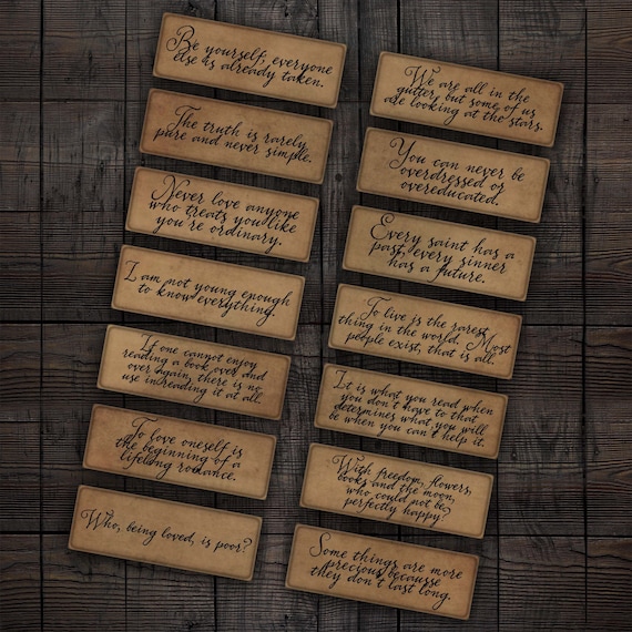 Oscar Wilde Quotes: Junk Journal Ephemera (Digital Download)