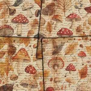 Autumn Leaves & Mushrooms Ephemera: Vintage Printable Fall Papers (Digital Download
