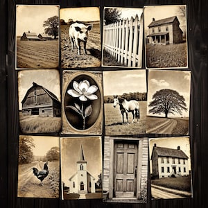 Country Farm Vintage Antieke Foto's Digitale Collagebladen voor Junk Journals, Art journaling, Mixed media Collage, papierambachten