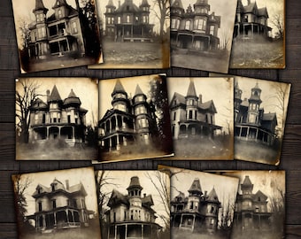 Antique Haunted House Photos: Spooky Victorian Ephemera (Digital Download)