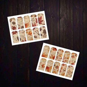 Printable Fall Ephemera Tags: Autumn Junk Journal Embellishments (Digital Download) image 2