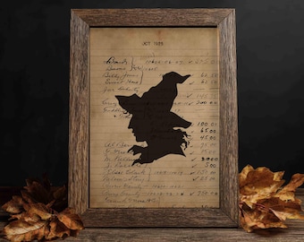 Halloween Heks Oktober Ledger Vintage Ephemera Herfstdecoratie (Digitale Download)