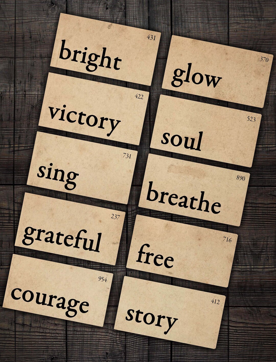 Positive, Happy Words Printable Flash Cards for Junk Journals ...