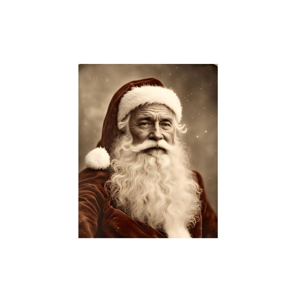 アンティークサンタクロースの肖像画：ヴィンテージセピアクリスマス