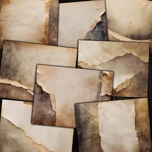 Grunge Ripped Printable Paper Pack for Junk Journals, Mixed media Collage, Scrapbooking, Paper Crafts