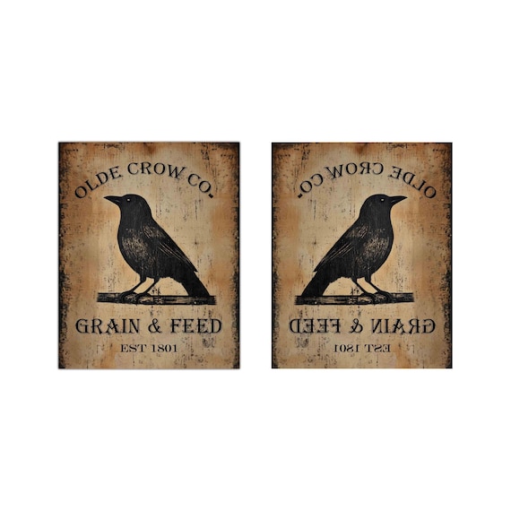 Printable Olde Crow Sign: Rustic Halloween Decor (digital Download