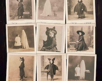 Halloween Children Vintage Photographs, Printable Ephemera for Junk journals, mixed media collage, art journaling, crafts, digital download