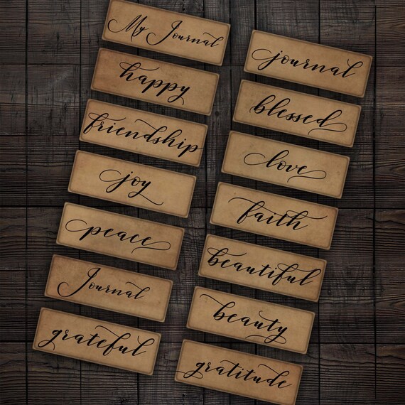 Printable Happy Words for Junk Journals Travelers Notebook - Etsy