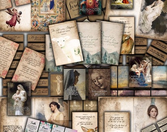 Paquete de efímeras cristianas: Kit de diario vintage de fe (descarga digital)