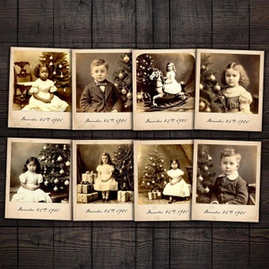 Antique Christmas Children Photos: Victorian Ephemera (Digital Download)