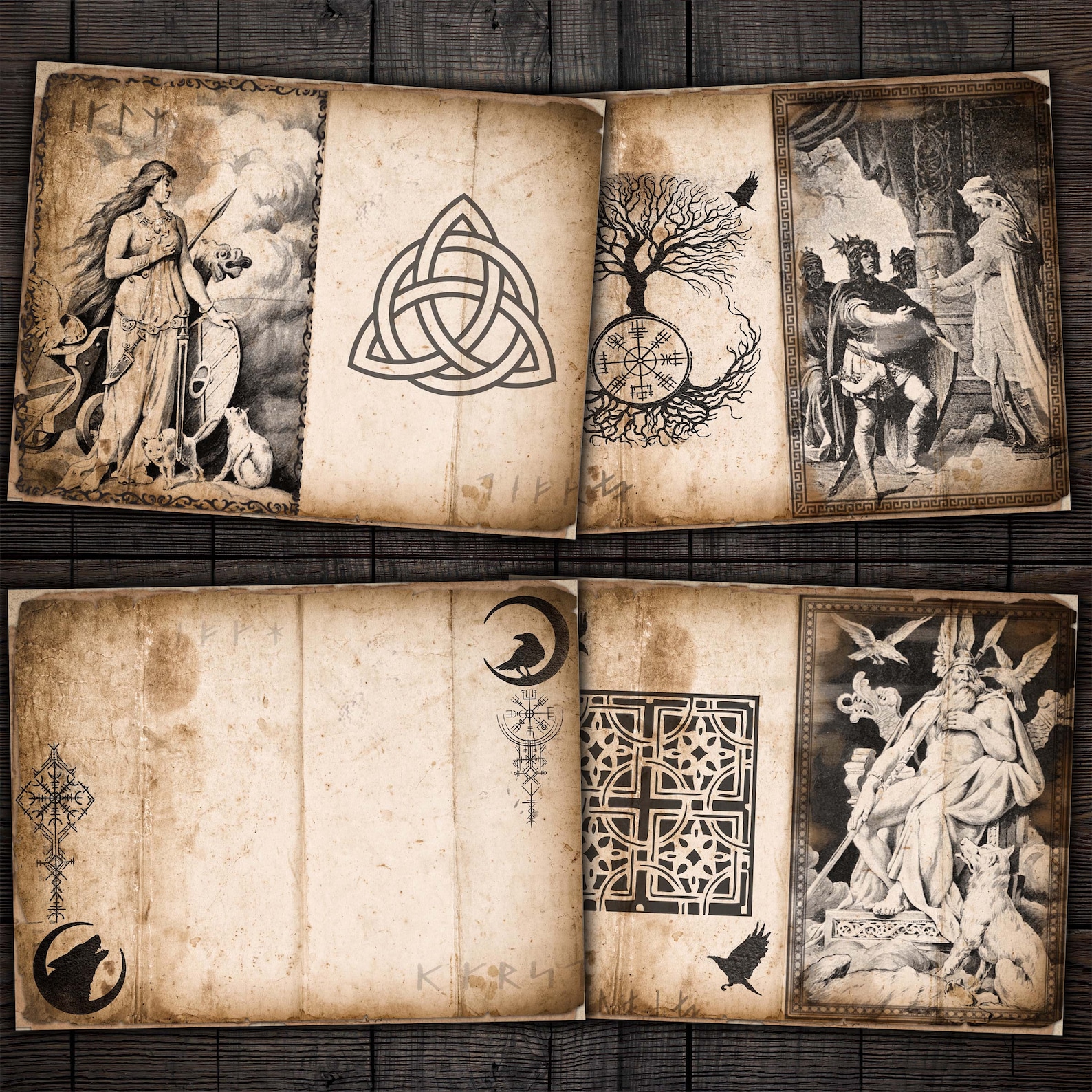Norse Viking Printable Pages Nordic Mythology Kit for Junk - Etsy