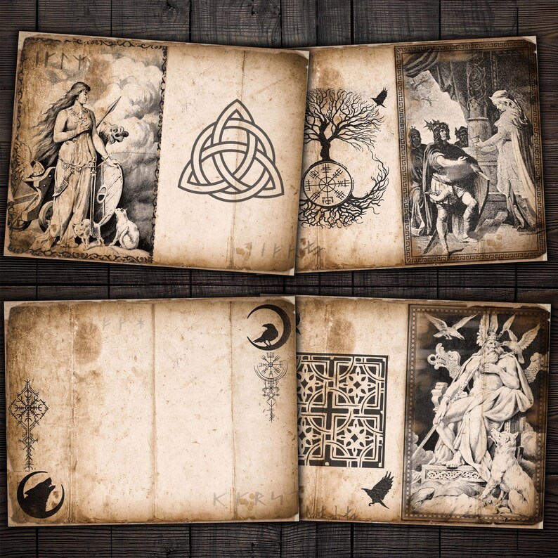 Norse Viking Printable Pages Nordic Mythology Kit for Junk - Etsy