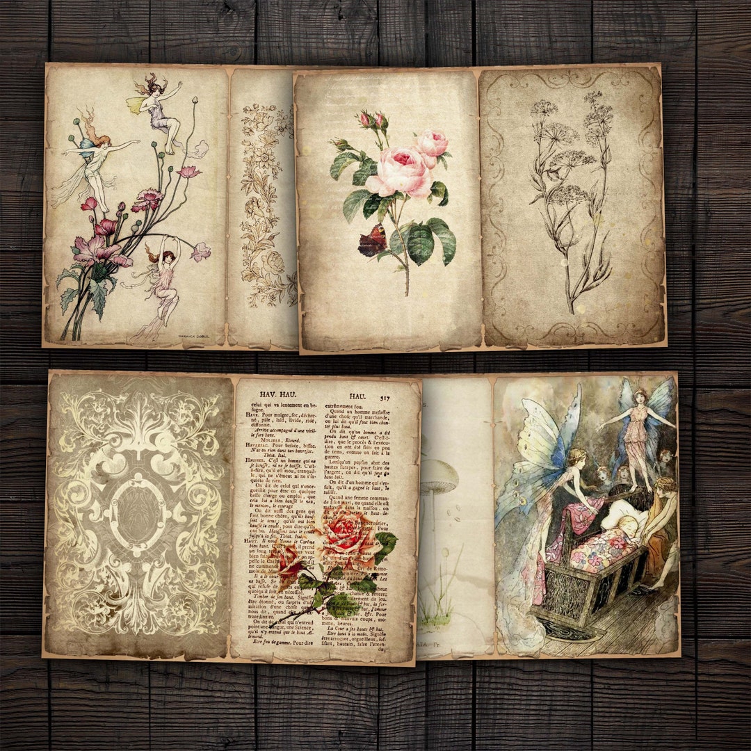 Printable Fairies Junk Journal Kit, Digital Fairy Garden Pages for ...