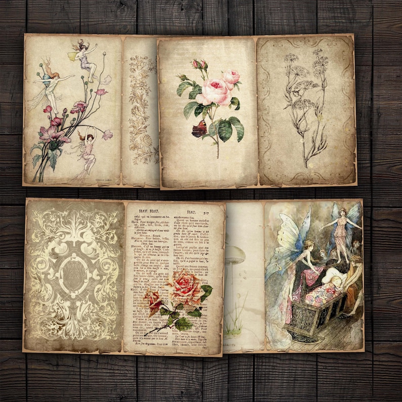 Printable Fairies Junk Journal Kit, Digital Fairy Garden Pages for ...